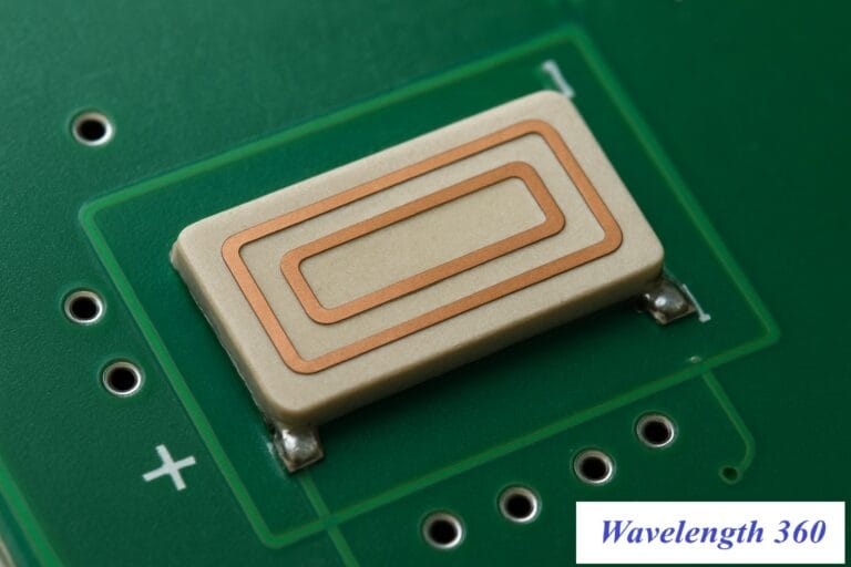Rectangular embedded PCB antenna on a green circuit board.
